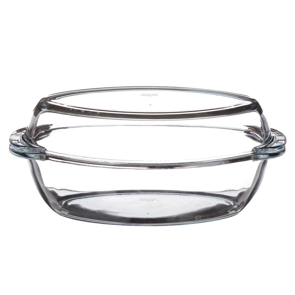 image 1 of 2.5L Large Oval Casserole Dish Glass Bakeware with Lid