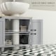 image 4 of kleankin Bathroom Pedestal Under Sink Cabinet with Adjustable Shelf, Grey Grey