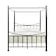 image 6 of Marylebone Traditional Four Poster Canopy Metal Bed Frame | Black | Black & Brass | King