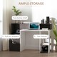 image 4 of HOMCOM Multi-Storage & Workstation Desk Table Storage Shelves Home Office