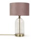 image 1 of ValueLights Jessy Glass Gold Metal Table Lamp Blush Pink Velvet Shade | Pink
