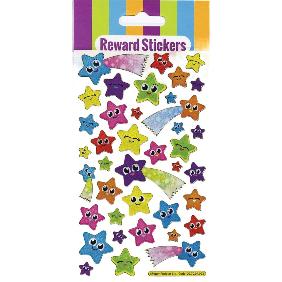 Paper Projects Reusable Sparkling Star Reward Stickers - Multicoloured - One Size