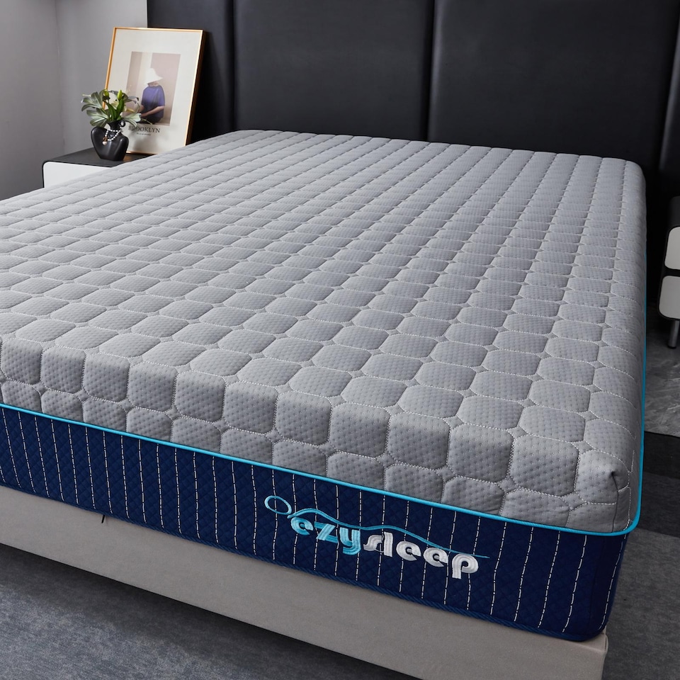 image 1 of Ezysleep Halo 30cm Memory Foam Mattress Hypoallergenic  Medium Comfort Breathable Quilted Sleep Surface