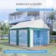 image 4 of Outsunny 4 x 4m Marquee Gazebo, Party Tent with Sides and Double Doors