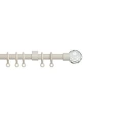 13 - 16mm Cream Crystal Ball Metal Curtain Pole Set 120-210cm Cream | Cream