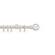 image 1 of 13 - 16mm Cream Crystal Ball Metal Curtain Pole Set 120-210cm Cream | Cream