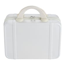 Living and Home Portable Hard Shell Travel Makeup Case，White White | Personal Item