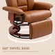 image 5 of HOMCOM PU Leather Reclining Armchair with Footrest for Living Room, Brown 