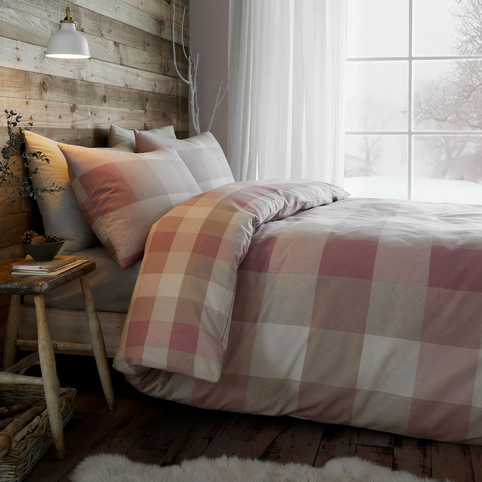 image 1 of Appletree Ashford Check Duvet Cover Set Natural