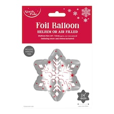 Pack of 6 Snowflake Christmas Giant Foil Balloons 57x51cm