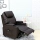 image 6 of Cinemo Single Motor Rise Recliner Bonded Leather Heat & Massage Chair (Brown)
