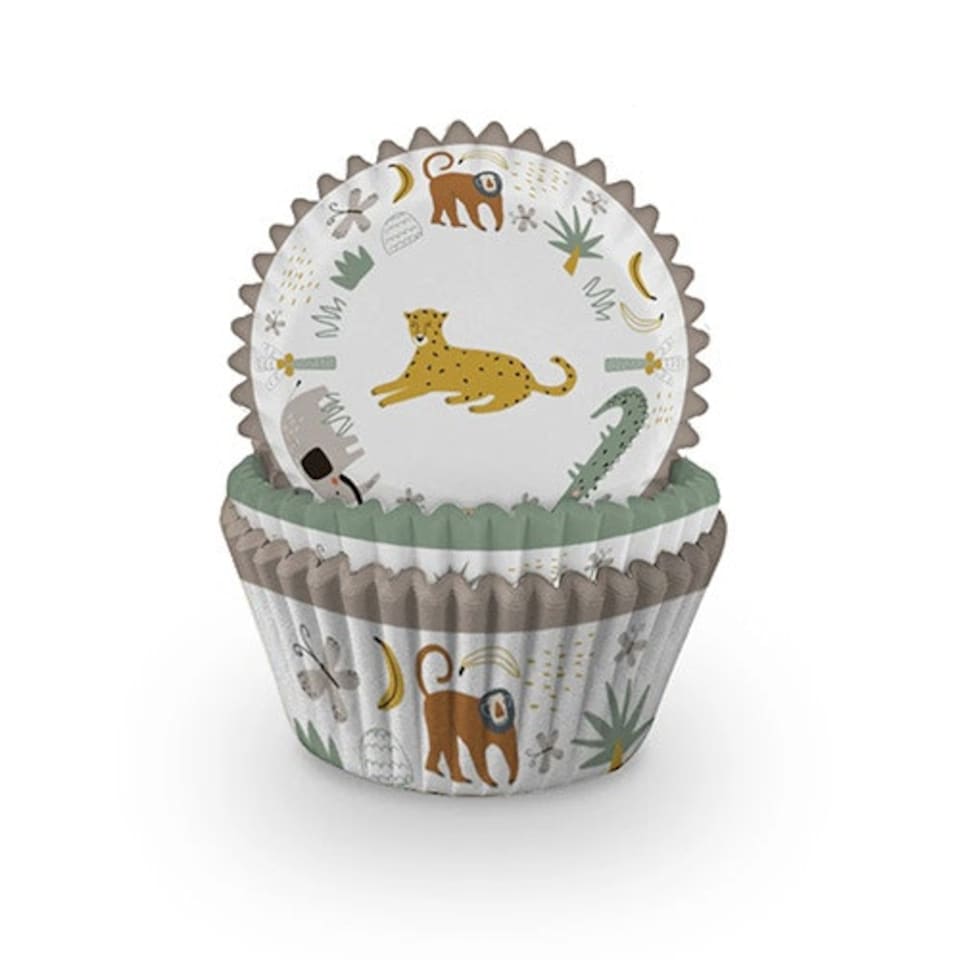 image 1 of Safari Animals Paper Cupcake Cases - Pack of 60