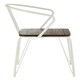 image 3 of Interiors by Premier White Metal and Elm Wood Arm Chair, Accent Dining Arm Chair, Versatile Wooden Chair for Home, Office, Lounge
