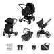 image 1 of Atom 3-in-1 Travel System & Astral Car Seat – Birth to 22kg, Compact, Lightweight and Convertible, Changing Bag, Rain Cover and Cup Holder (Black)