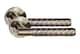 image 2 of Golden Grace 1 Pair Knurled Diamond Cut T-Bar Door Handle Antique Brass Finish with Spindle and Screws