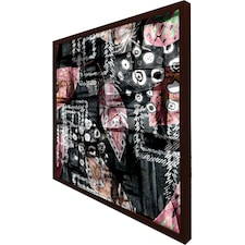 Boho pattern with feathers (Picture Frame) Brown | L