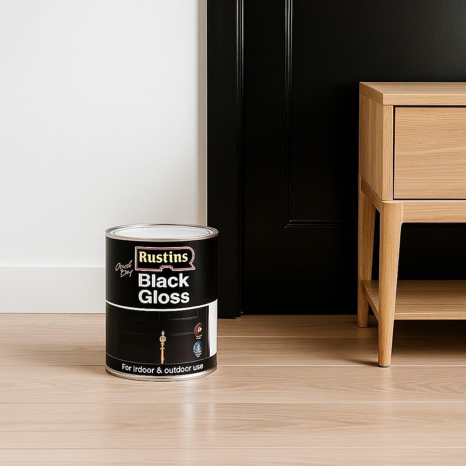 image 1 of Rustins - Quick Dry Black Gloss 1 Litre