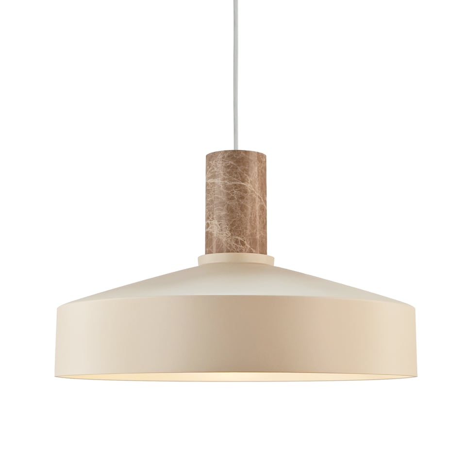 image 1 of Nordlux Elvas Indoor Pendant Light Beige Metal E27 Marble - Mains Powered, IP20