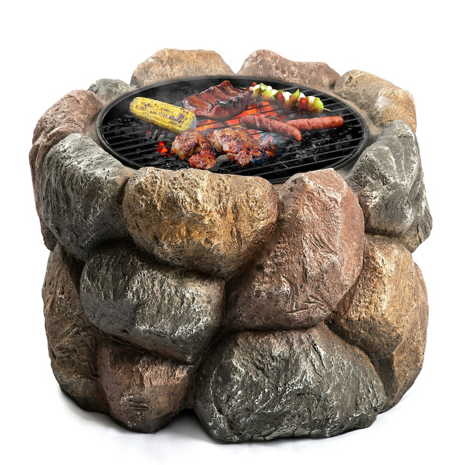 image 1 of Centurion Supports Fireology SEYCHELLES Grand Garden and Patio Heater Fire Pit Brazier and Barbecue with Eco-Stone Finish
