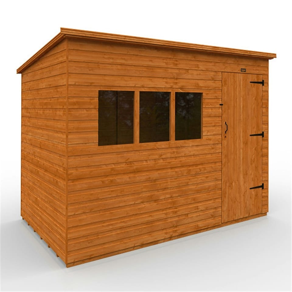 image 1 of 10ft x 6ft (2950mm x 1750mm) Horsforth Deluxe Shiplap Pent Shed with 3 Window (12mm Tongue and Groove Floor and Roof)