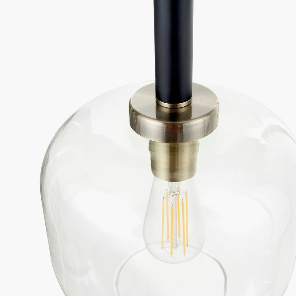 image 1 of Minimalist Industrial Glass Pendant Light