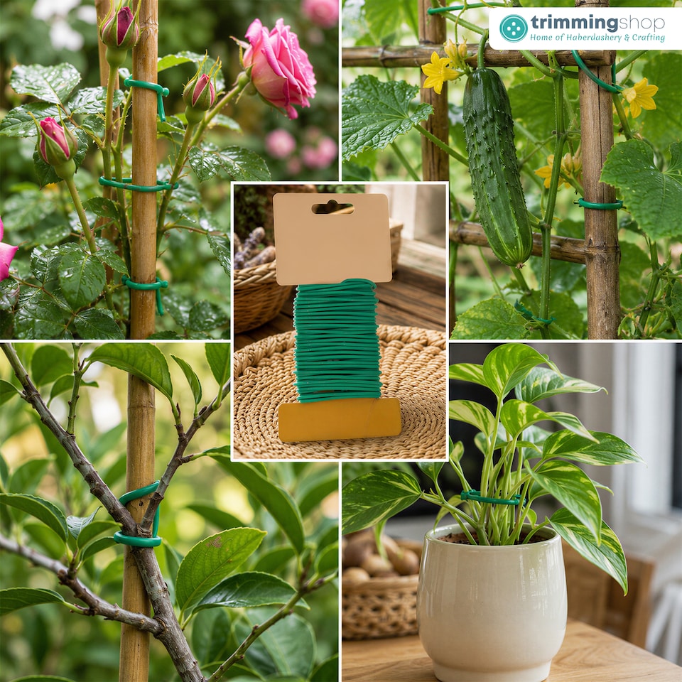 image 1 of 2.5mm Green Garden Soft Tie, Soft Twist Ties - 10 Metres