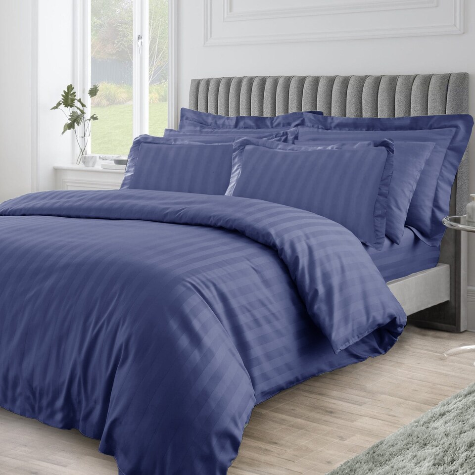 image 1 of Velosso Hilton Stripe Duvet Cover & Pillowcase Set