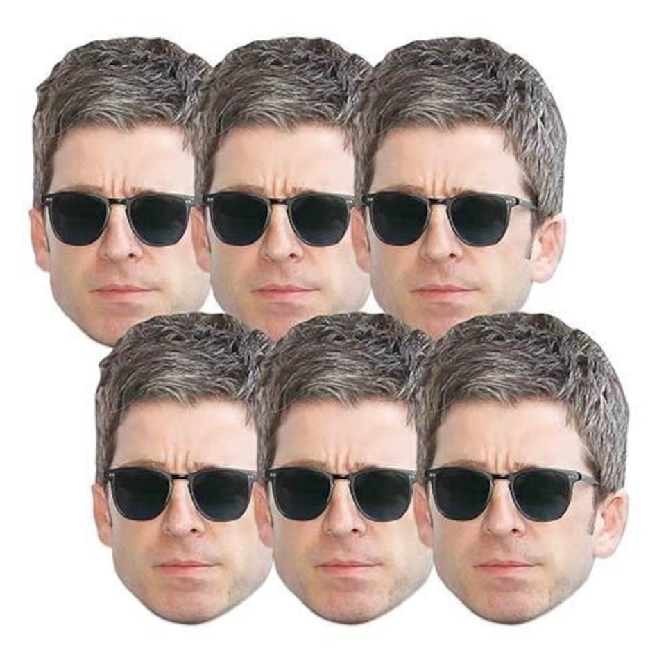 image 1 of Noel Gallagher Cardboard Face Masks - Pack of 6