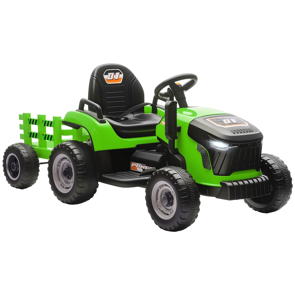image 1 of AIYAPLAY Ride on Tractor and Trailer, 12V Electric Ride on Tractor, Green