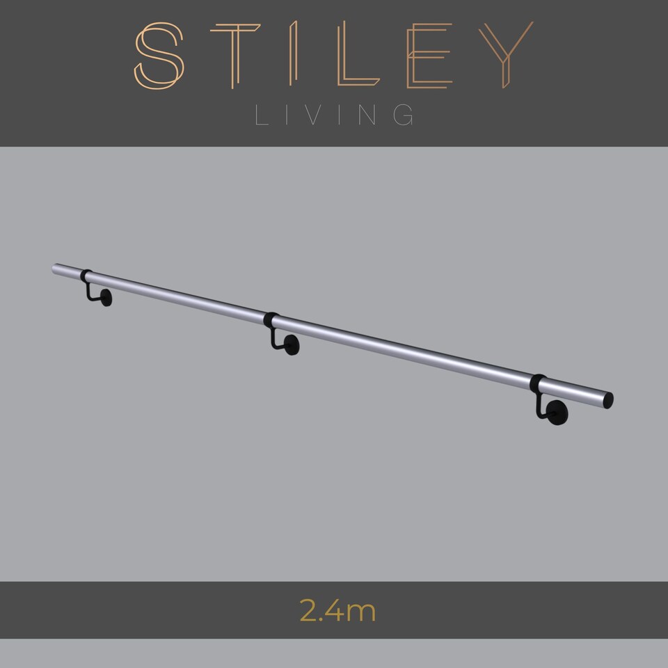 image 1 of Stiley Living Wall Mounted Handrail Kit, Banister System with Brackets and Fixings