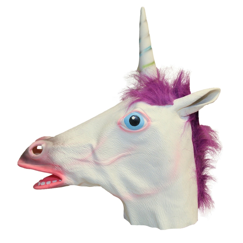 image 1 of Bristol Novelty Unisex Adults Latex Unicorn Mask - White - One Size One Size