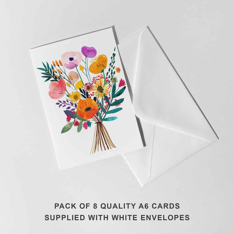image 1 of Floral Greeting Art Cards Elegant Botanical Flower Designs Assorted