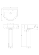 image 4 of Round 2 Tap Hole Basin Full Pedestal 550mm | White | White | 445 x 555 x 845mm