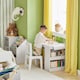 image 9 of SoBuy KMB60-W,Toddler Activity Table and Chair Set with Storage for Playroom | White | White