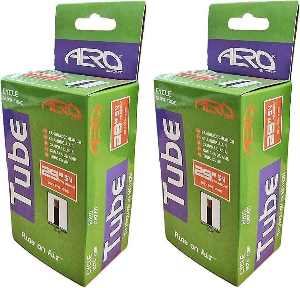 image 1 of AWE Set x 2 Butyl Rubber 29" MTB/E-Bike Inner Tube 29 x 1.75-2.125 Schrader Valve