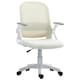 image 1 of HOMCOM Ergonomic Swivel Computer Chair with Flip-up Armrests, White | White | One Size