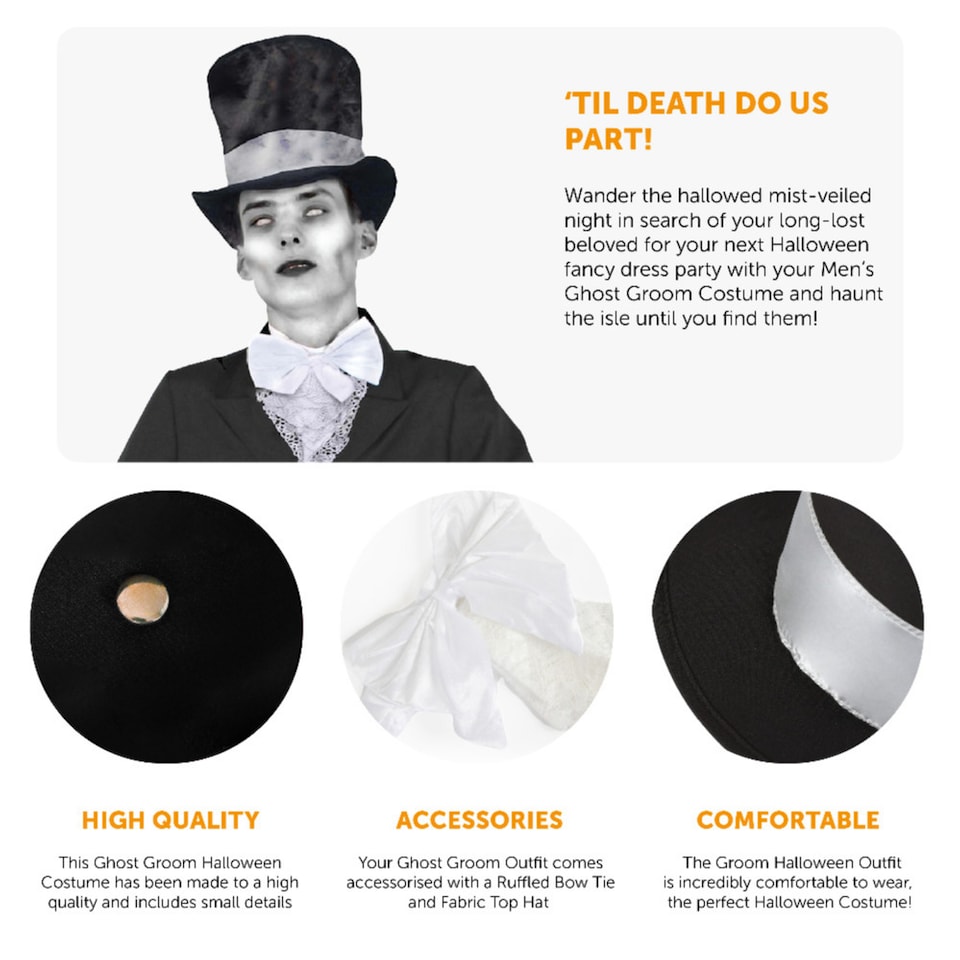 image 1 of Corpse Groom Costume | Black | L