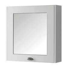 Bathroom Mirror Cabinet 600mm Wide - White - (Aberdeen) | White | White | 1
