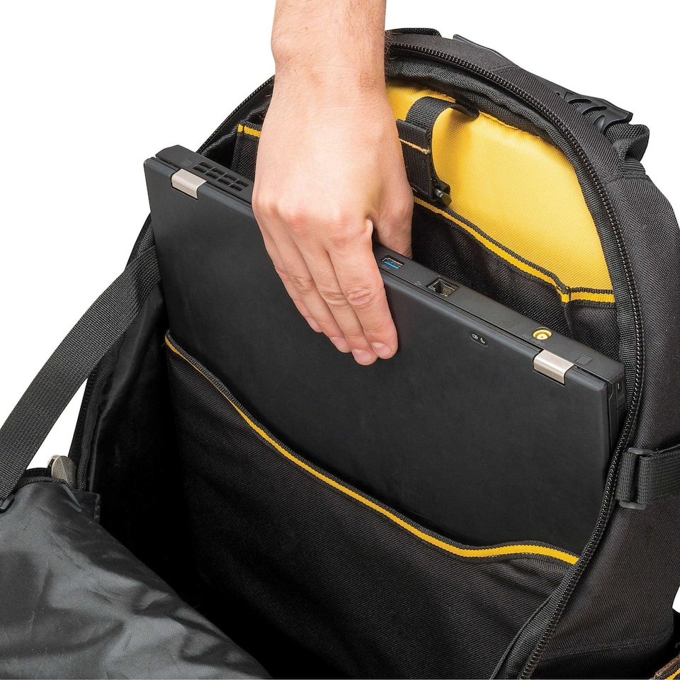 image 1 of Stanley Fatmax Heavy Duty Backpack | Black | Black/Yellow | 360mm x 460mm x 270mm | 1