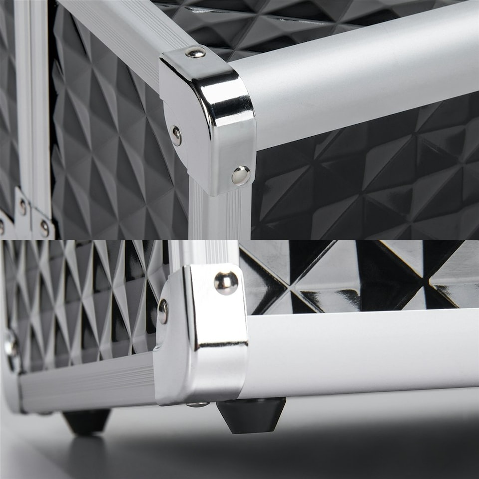 image 1 of Yaheetech Professional Makeup Case with Adjustable Dividers | Black