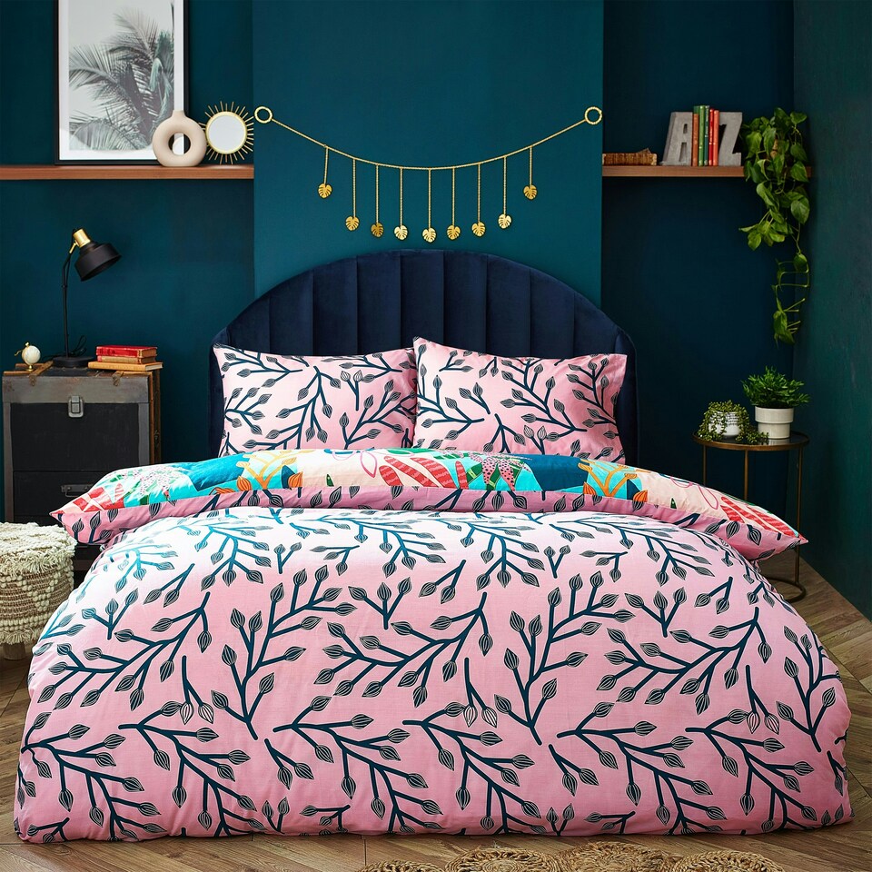 image 1 of furn. Coralina Tropical Palm Single Duvet Cover Set
