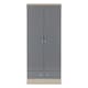 image 8 of Nevada 2 Door 1 Drawer Wardrobe - L52 x W78 x H182.5 cm - 3D Effect Grey | Grey | 3D Effect Grey
