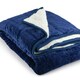 image 1 of Weighted Sherpa Blanket Sherpa 60 x 80 Navy | Blue