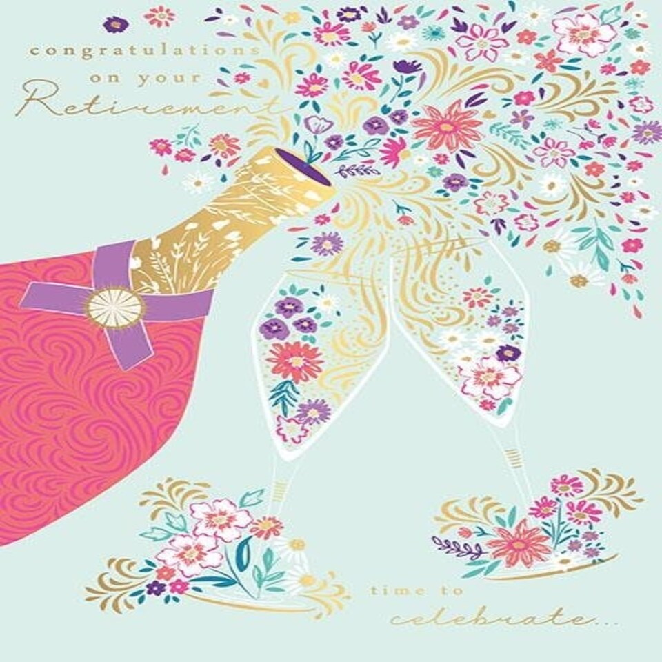 Words 'n' Wishes Traditional Congratulations on Your Retirement Card - Time to celebrate gold foil card