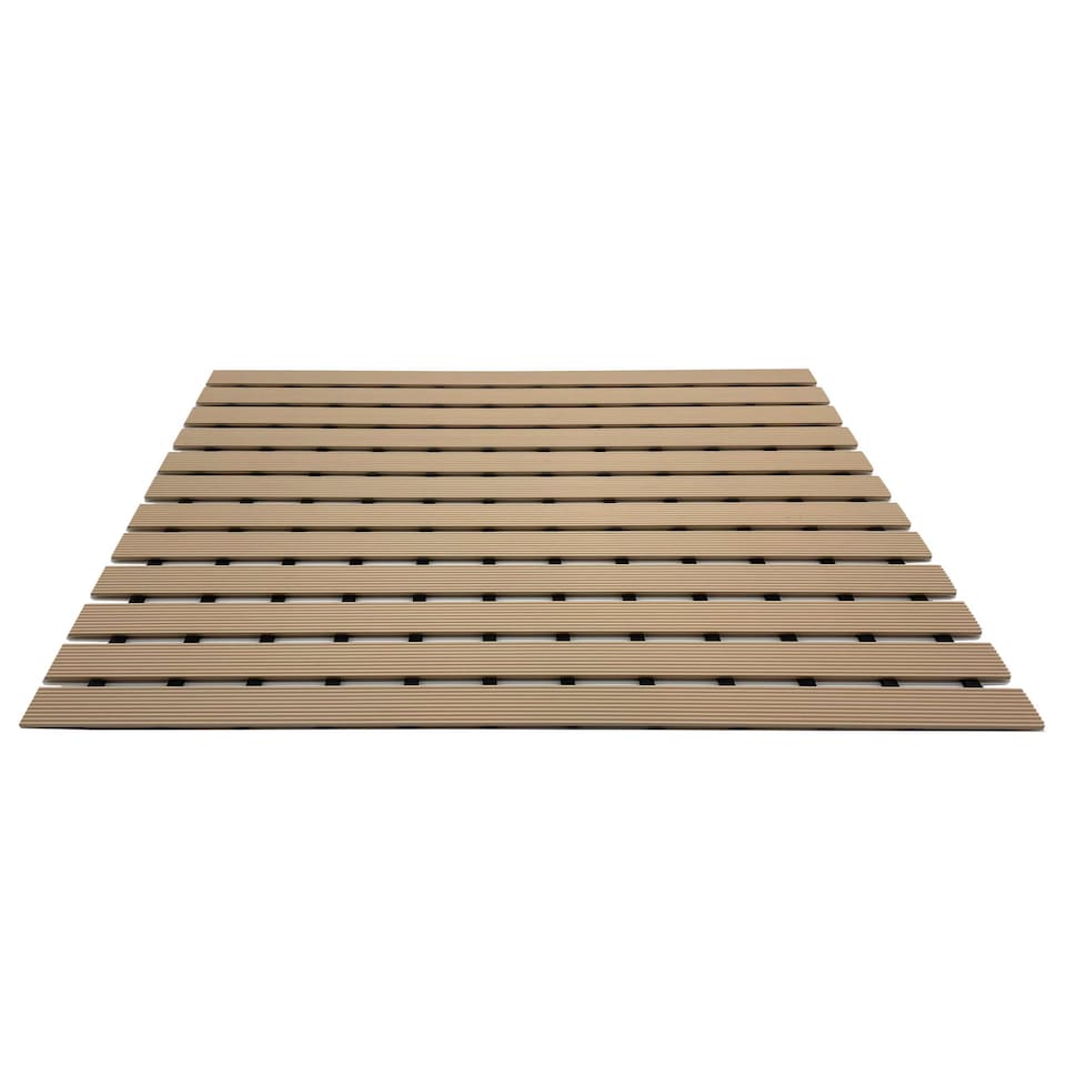 image 1 of PVC Duckboard Non-Slip Shower Mat - 61cm x 43cm | Cream | Beige