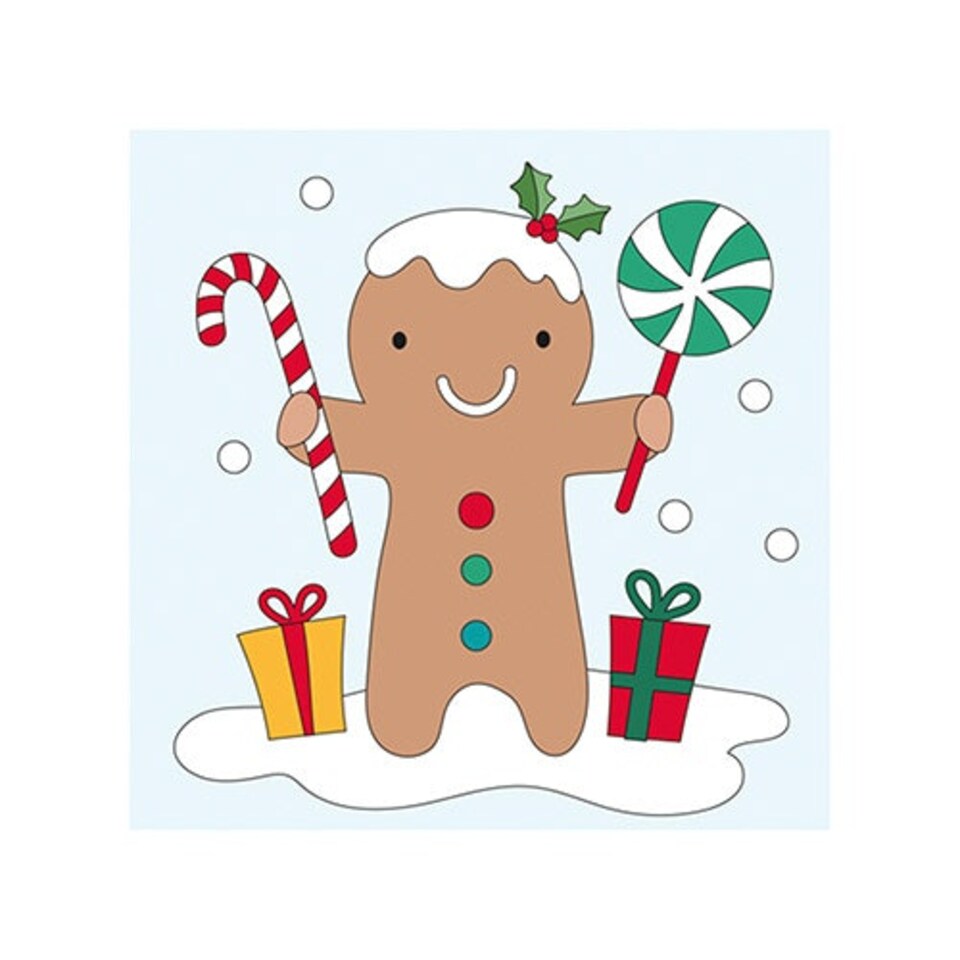Gingerbread Man Christmas Character Gel Window Sticker
