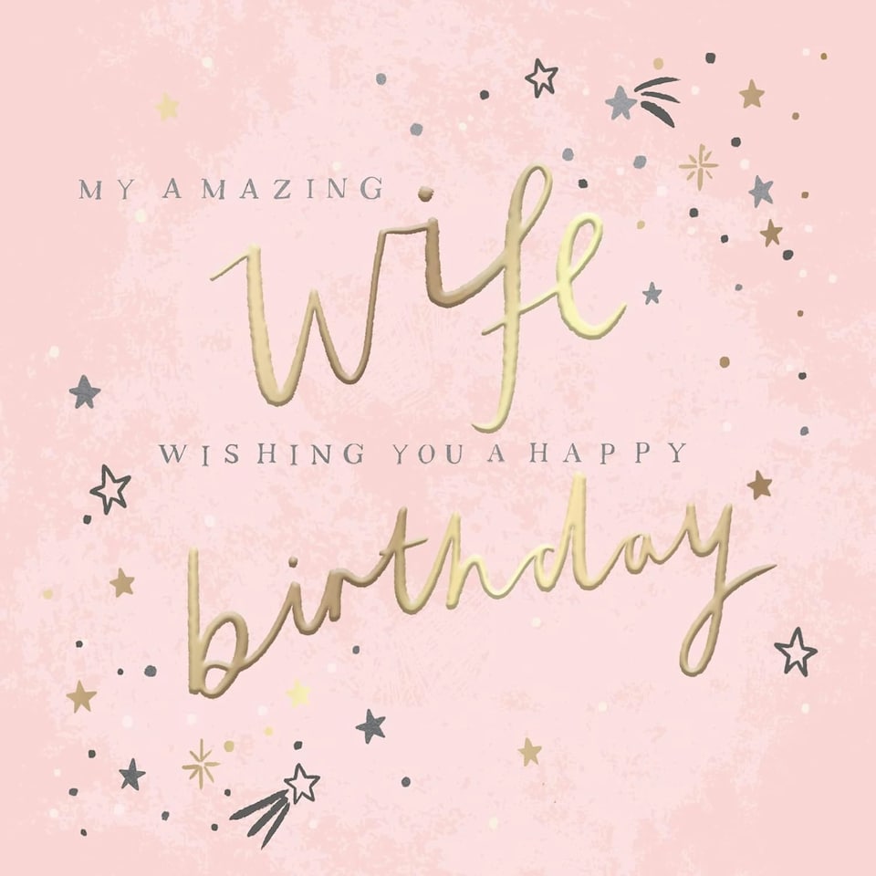 image 1 of Stunning Stars Luxury Foiled Wife Birthday Card