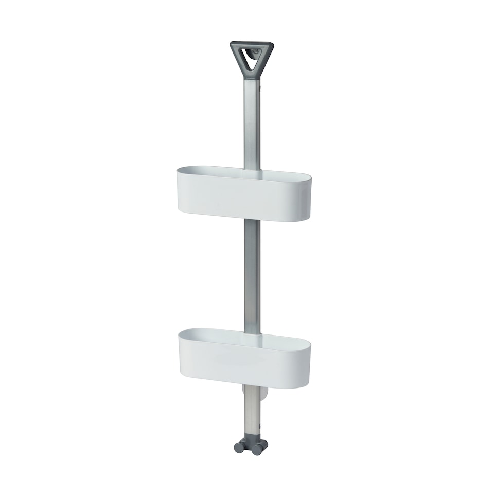 image 1 of Showerdrape Elements White 2 Tier Basket Hanging Shower Caddy | White | 1