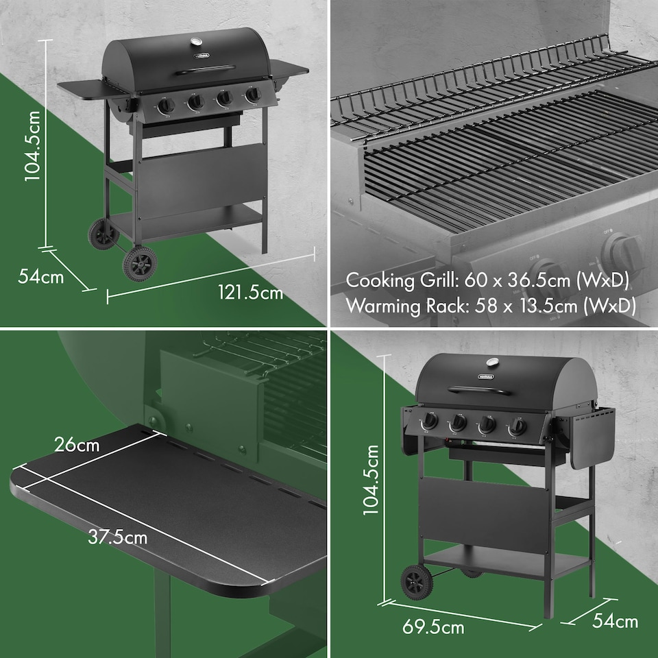 image 1 of VonHaus Gas BBQ with 4 Burners