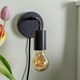 image 3 of ValueLights Jordy Plug in Colour Pop Charcoal Grey Easy Fit Wall Light - Bulb Included